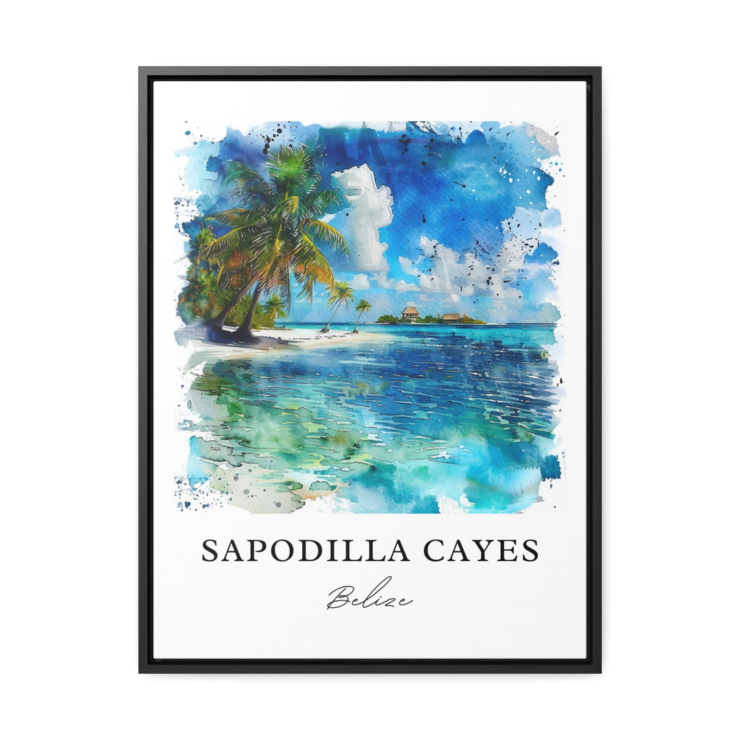 Sapodilla Cayes Art, Sapodilla Belize Print, Sapodilla Cayes Belize Watercolor, Belize Gift,