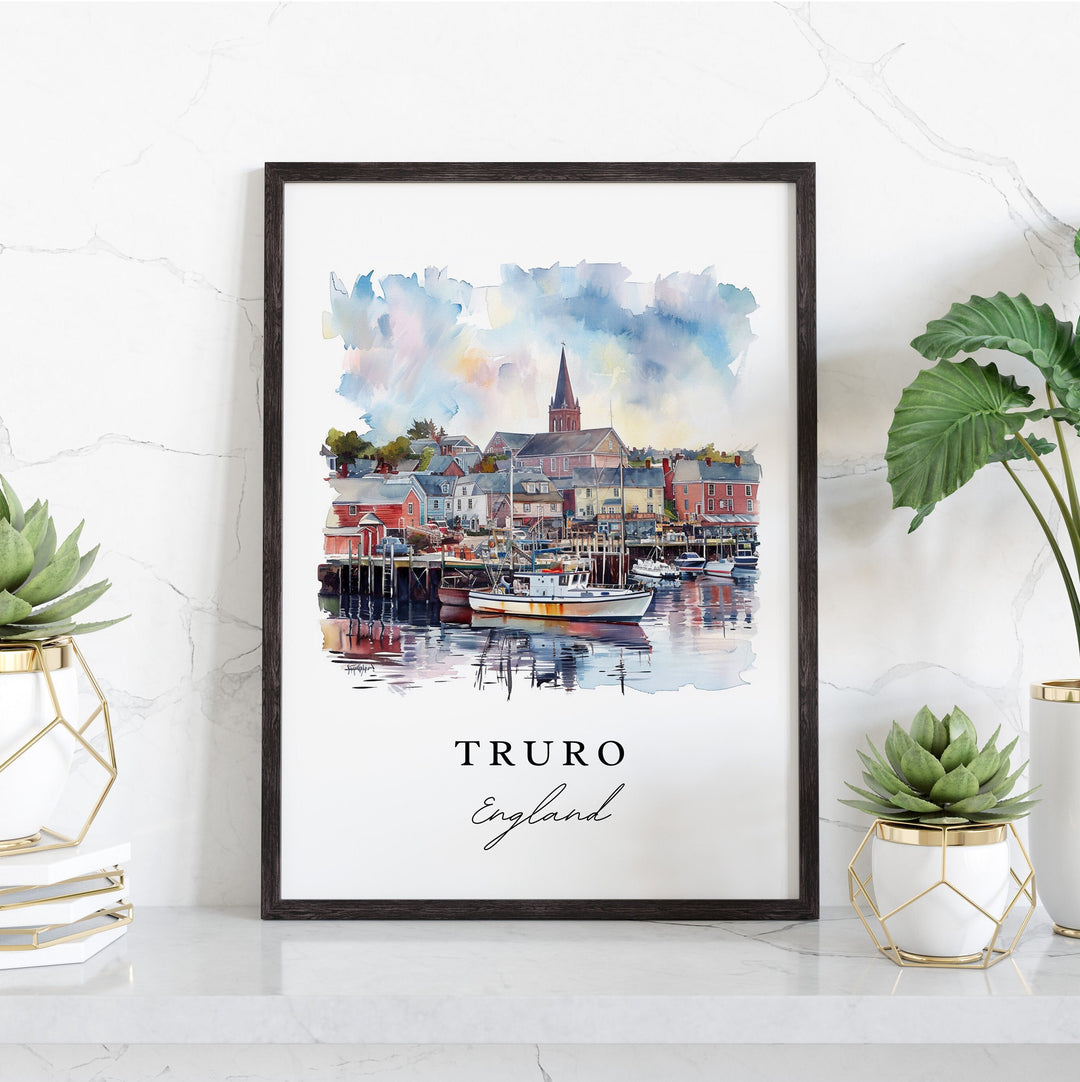 Truro England wall art - England, Truro print, Truro Wedding gift, Truro UK Birthday present, Custom Text, Perfect Gift