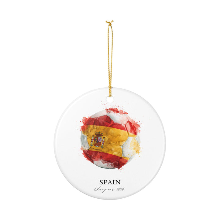 Spain Soccer Ornament 2026 | Champions Football Fan Keepsake, Spain Christmas Ornament