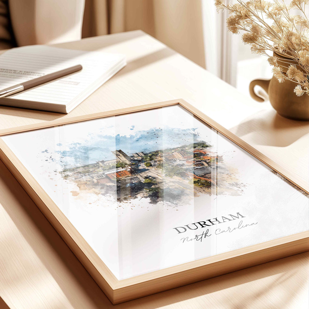 Durham, North Carolina – Watercolor Art Print