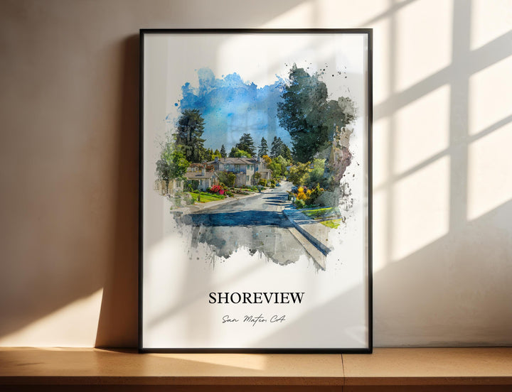 Shoreview, California – Watercolor Art Print