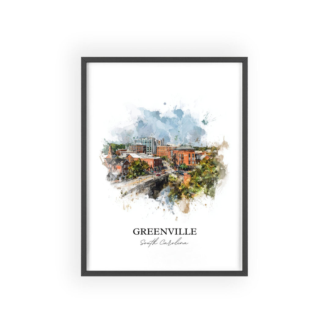 Greenville, South Carolina – Watercolor Art Print