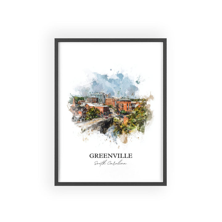 Greenville, South Carolina – Watercolor Art Print