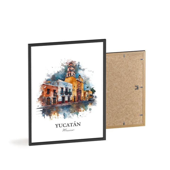 Yucatán Mexico Wall Art, Yucatán Print, Yucatán Watercolor Art, Yucatán MX Gift, Mexico Travel Print, Travel Poster, Housewarming Gift