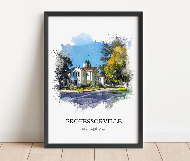 Professorville, California – Watercolor Art Print