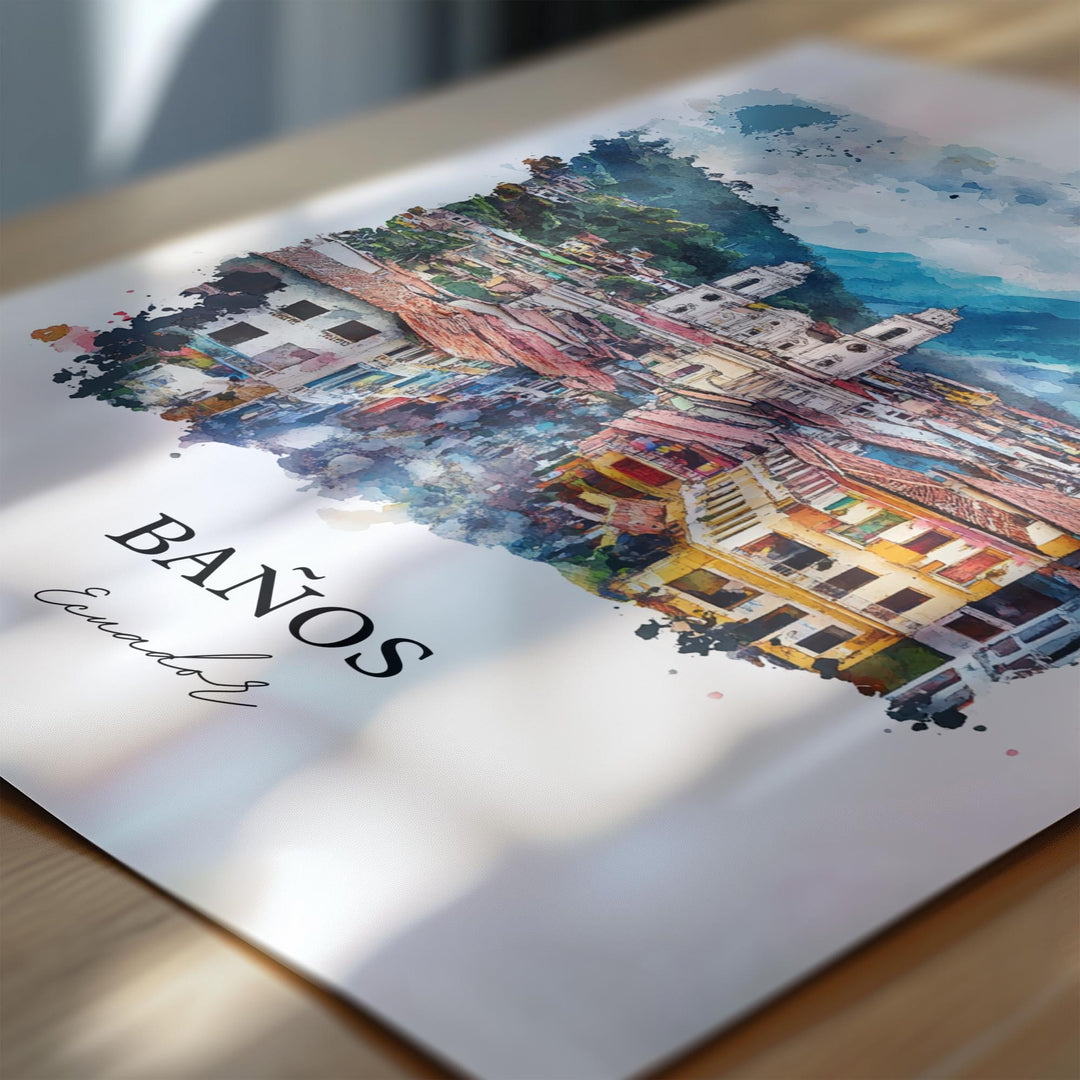 Banos, Ecuador – Watercolor Art Print