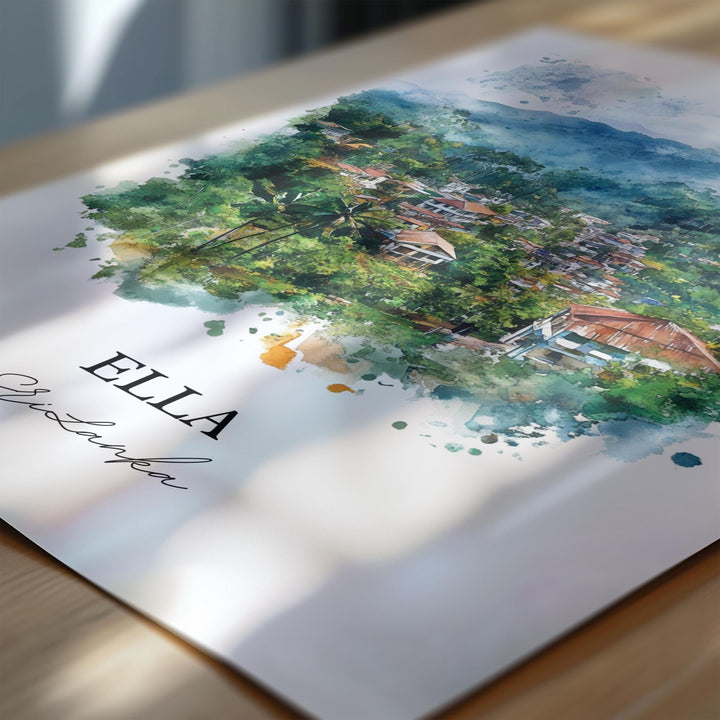 Ella Sri Lanka Wall Art, Uva Province Print, Sri Lanka Watercolor Art, Ella Sri Lanka Gift, Travel Print, Travel Poster, Housewarming Gift