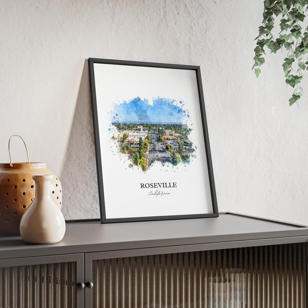Roseville, California – Watercolor Art Print