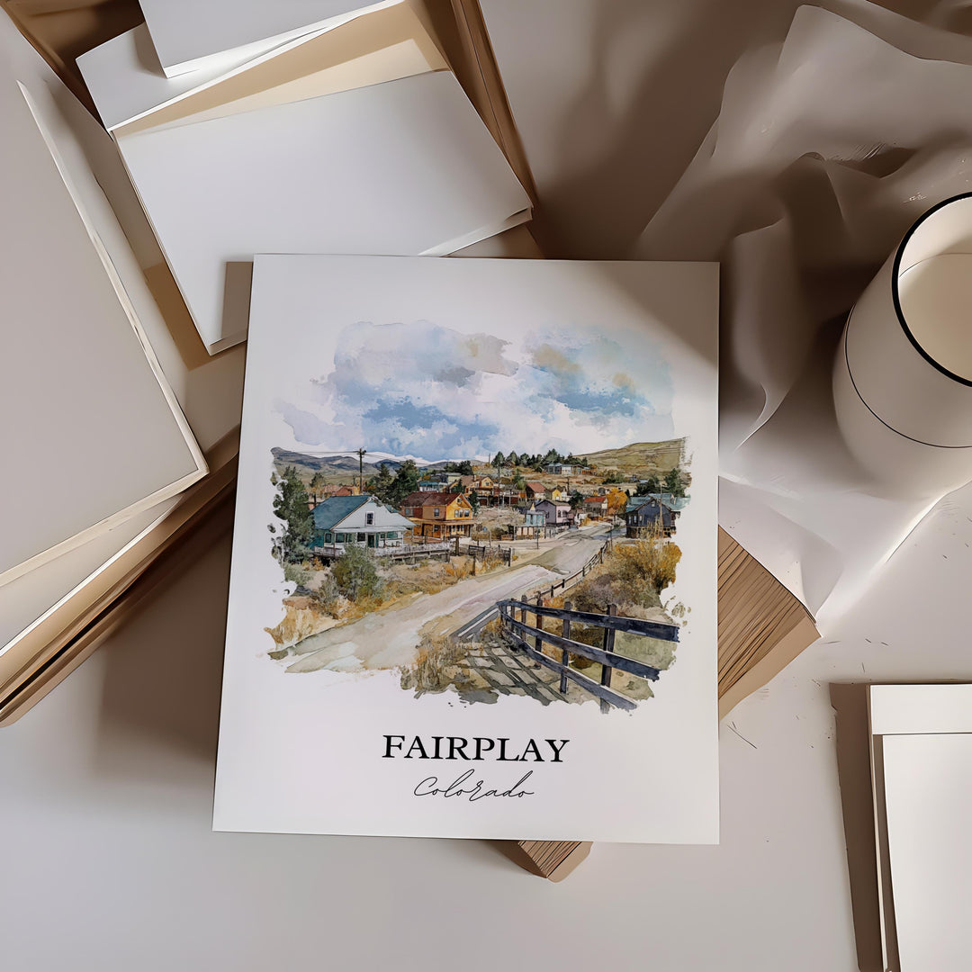 Fairplay, Colorado, USA – Watercolor Art Print
