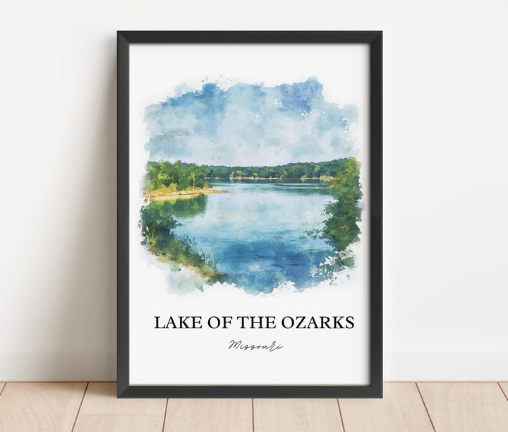 Lake of the Ozarks Wall Art, The Ozarks Print, Missouri Watercolor Art, Ozarks Gift, Travel Print, Travel Poster, Housewarming Gift