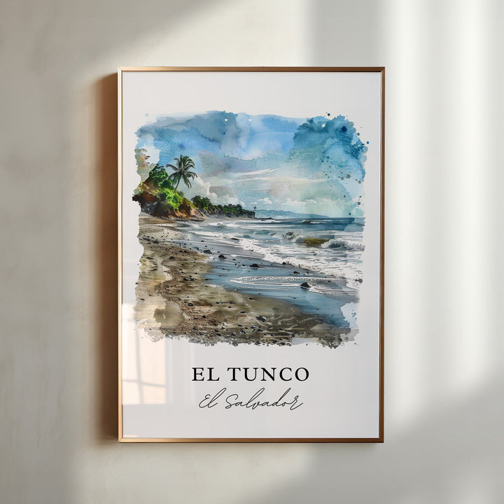 El Tunco Wall Art, El Tunco Print, El Salvador Watercolor, El Tunco Beach Gift, Travel Print, El Salvador Poster, Housewarming Gift