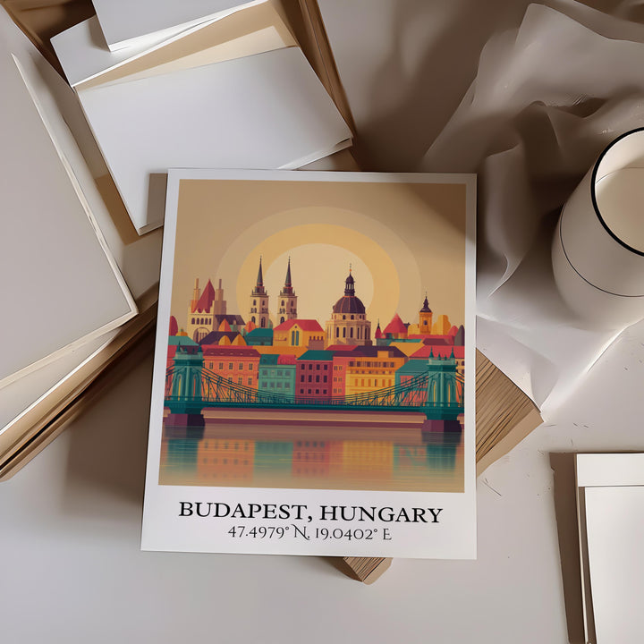 Budapest Art, Budapest Retro Travel Art, Budapest Home Decor, Budapest Hungary Gift, Hungary Travel Art, Travel Prints, Housewarming Gift