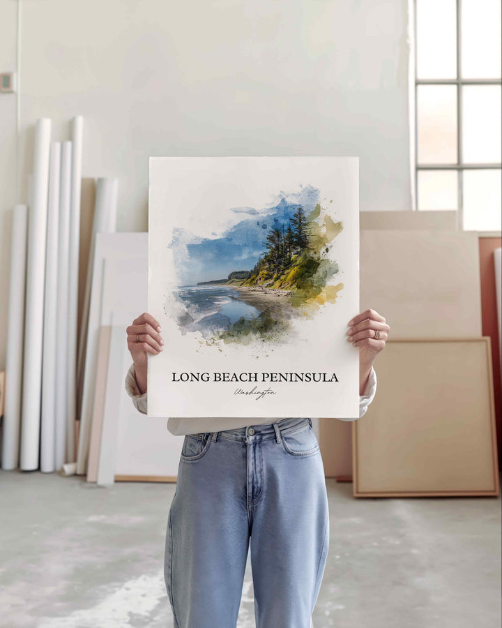 Long Beach Peninsula, Washington – Watercolor Art Print