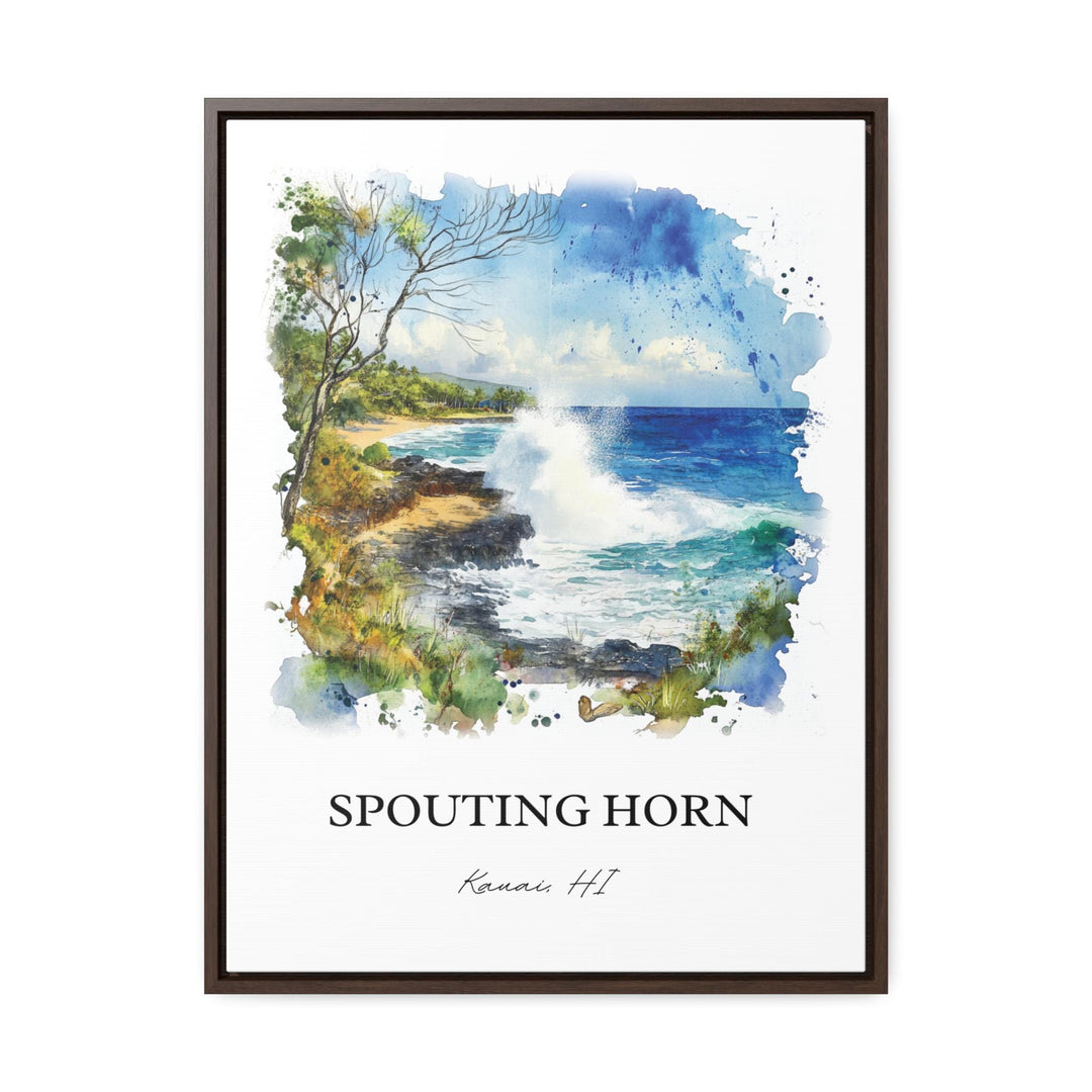 Spouting Horn, Kauai South Shore, USA – Watercolor Art Print