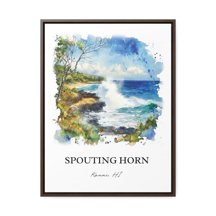 Spouting Horn, Kauai South Shore, USA – Watercolor Art Print