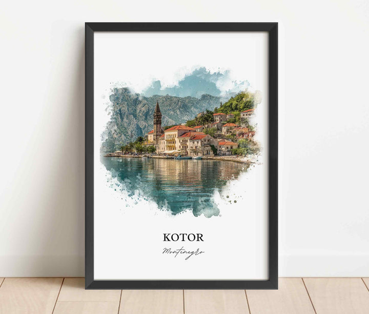Kotor, Montenegro – Watercolor Art Print