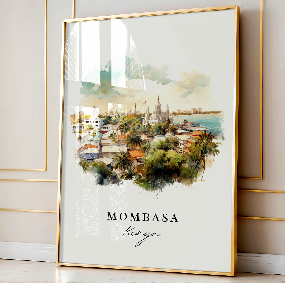 Mombasa Kenya wall art - Kenya, Mombasa poster, Mombasa Wedding gift, Kenya Birthday present, Custom Text, Personalised Gift