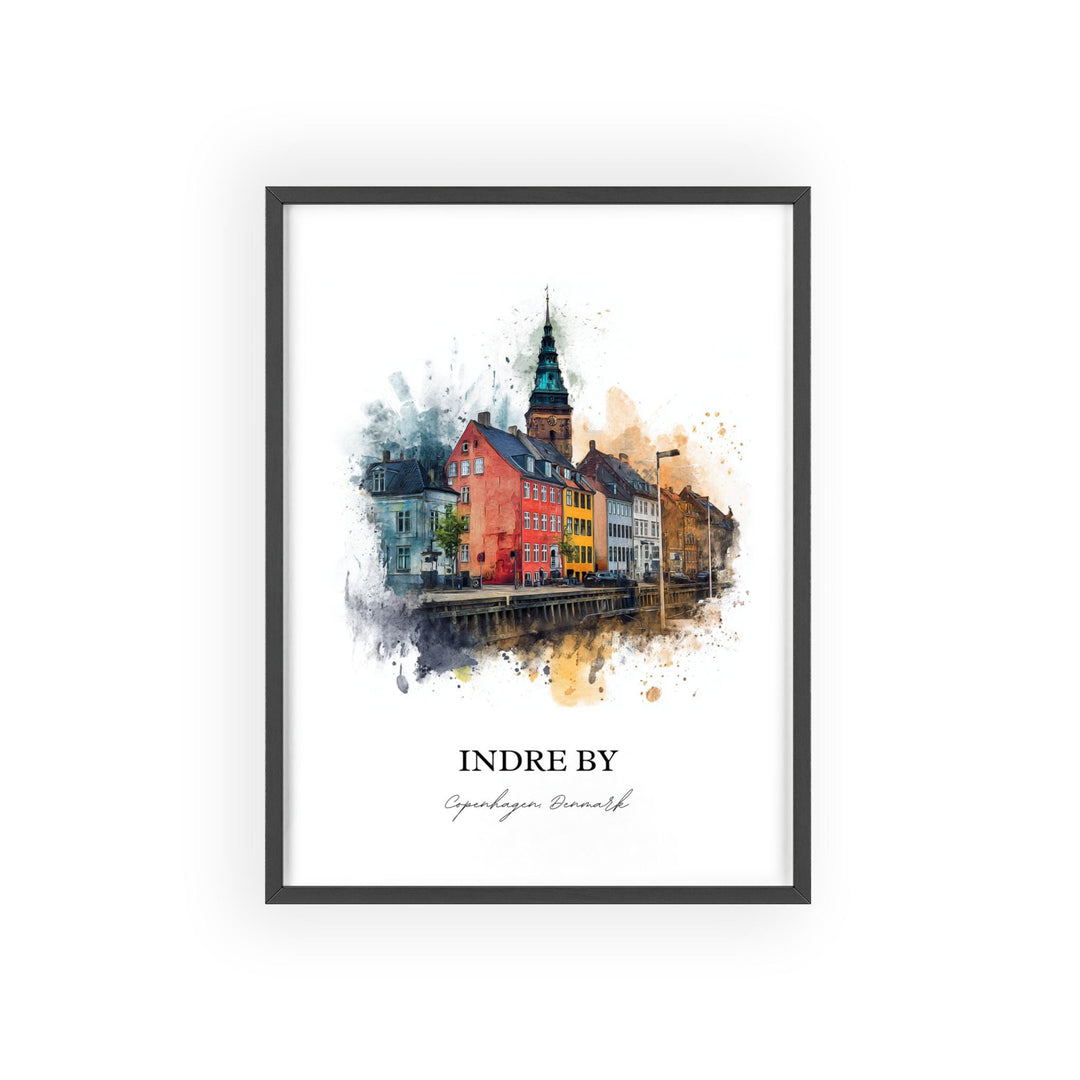 Indre By, Denmark – Watercolor Art Print