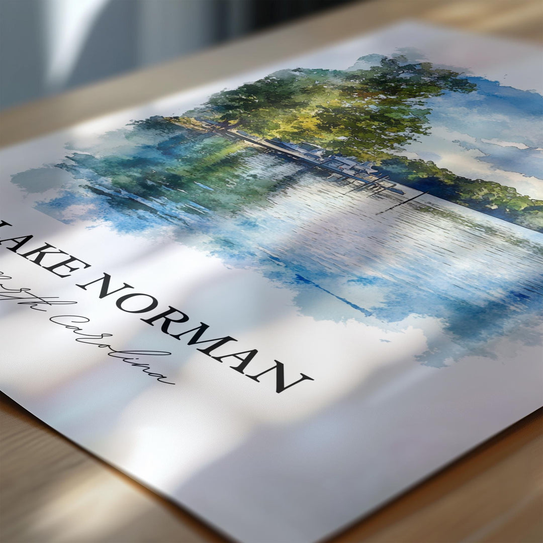 Lake Norman, USA – Watercolor Art Print