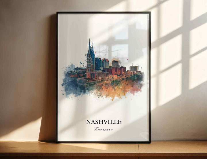 Nashville, Tennessee – Watercolor Art Print