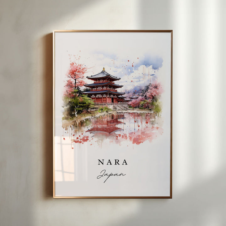 Nara Japan wall art - Japan, Nara poster, Nara Japan Wedding gift, Birthday present, Custom Text, Personalized Gift