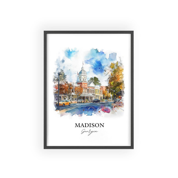 Madison, Georgia, USA – Watercolor Art Print