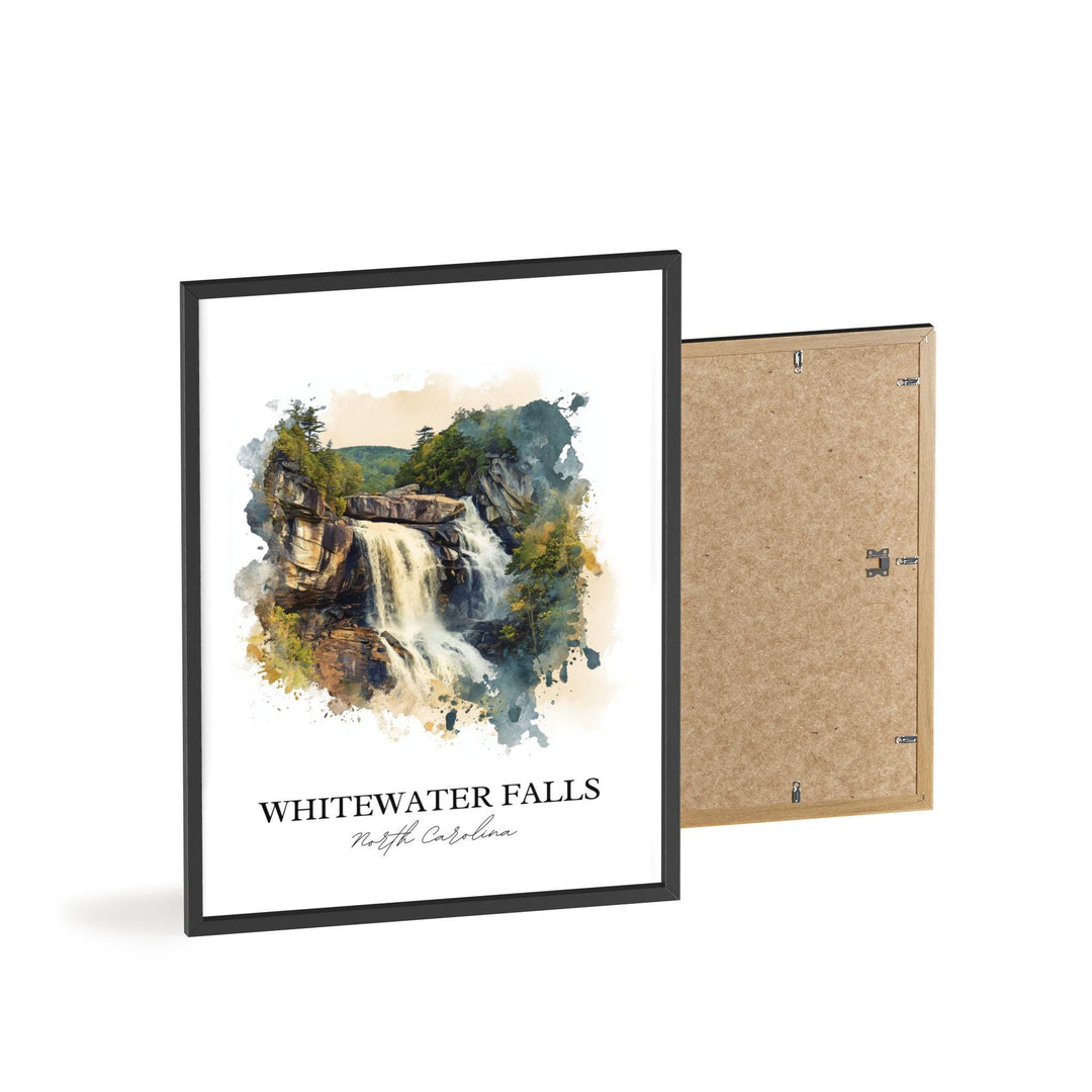 Whitewater Falls Wall Art, Cashiers NC Print, North Carolina Artwork, Whitewater Falls Gift, Travel Print, Travel Poster, Housewarming Gift