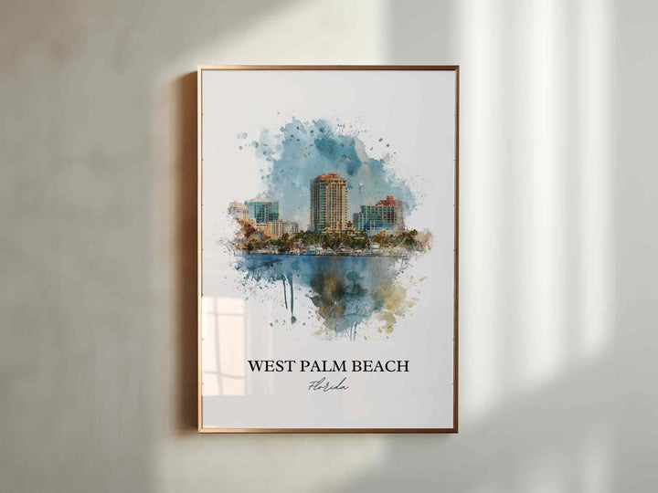 West Palm Beach, Florida – Watercolor Art Print