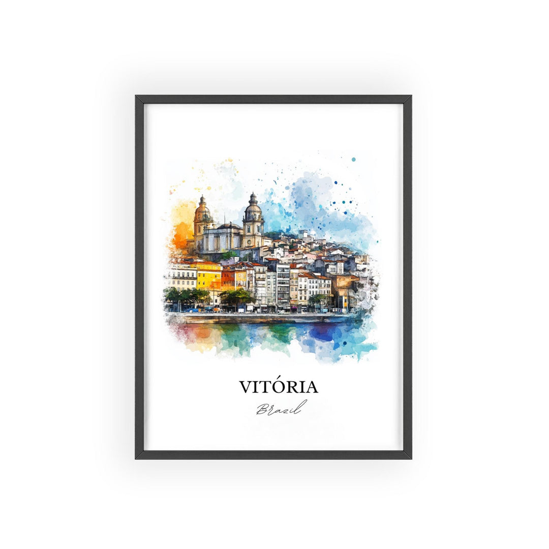 Vitória, Brazil – Espírito Santo Watercolor Art Print
