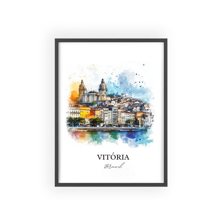 Vitória, Brazil – Espírito Santo Watercolor Art Print