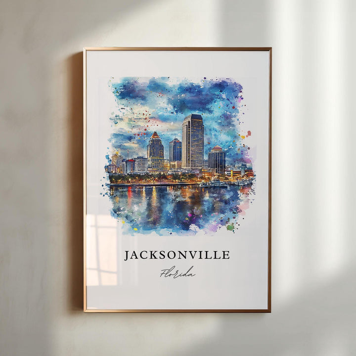 Jacksonville FL Art, Jacksonville Print, Jacksonville FL Watercolor, Jacksonville FL Gift,