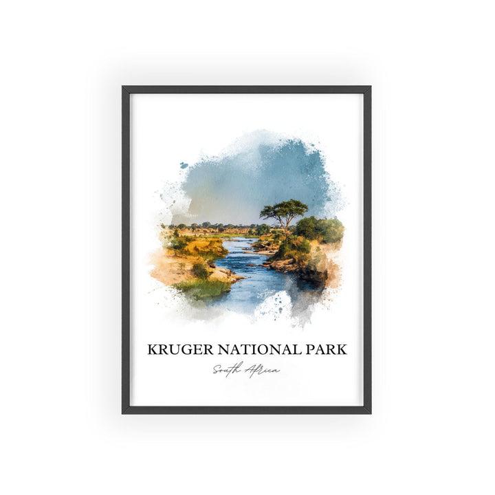 Kruger National Park Art, Kruger Park Print, Africa Watercolor Art, Kruger Natl Park Gift, Travel Print, Travel Poster, Housewarming Gift