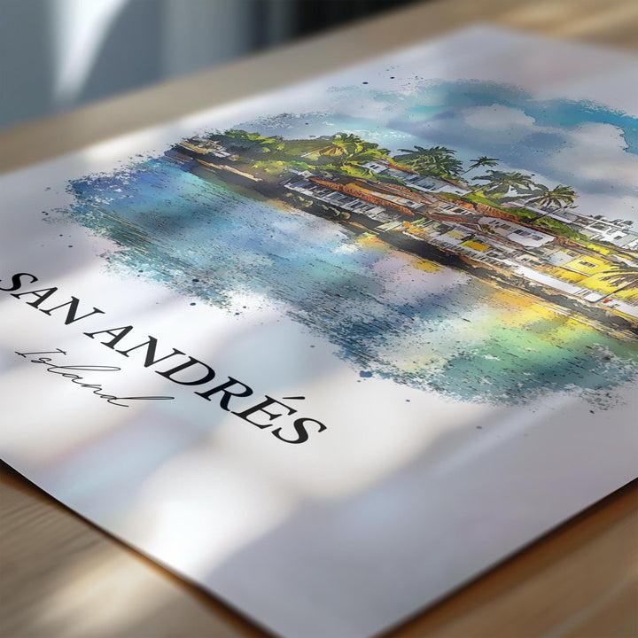 San Andrés Island Wall Art, Nicaragua Print, Colombia Watercolor Art, San Andrés Island Gift, Travel Print, Travel Poster, Housewarming Gift