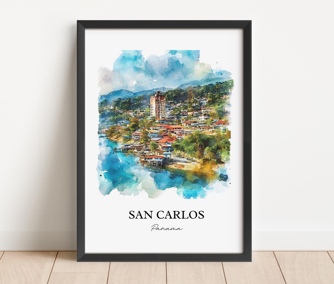 San Carlos Panama Art, Panama Oeste Print, Panama Watercolor Art, San Carlos Panama Gift, Travel Print, Travel Poster, Housewarming Gift