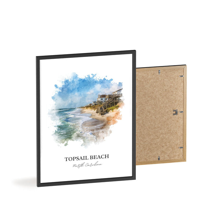 Topsail Beach, NC – Watercolor Art Print
