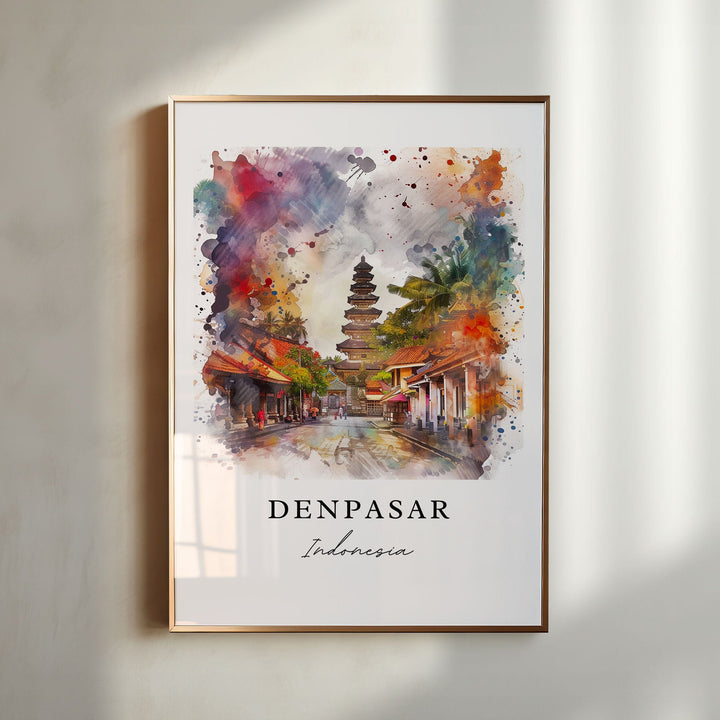 Denpasar Wall Art, Indonesia Print, Denpasar Wall Art, Indonesia Gift, Denpasar Travel Print, Travel Poster, Travel Gift, Housewarming Gift