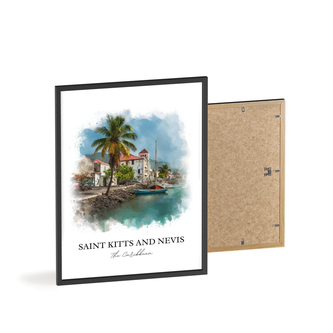 St. Kitts and Nevis Art, Saint Kitts Print, Nevis Watercolor Art, St. Kitts and Nevis Gift, Travel Print, Travel Poster, Housewarming Gift