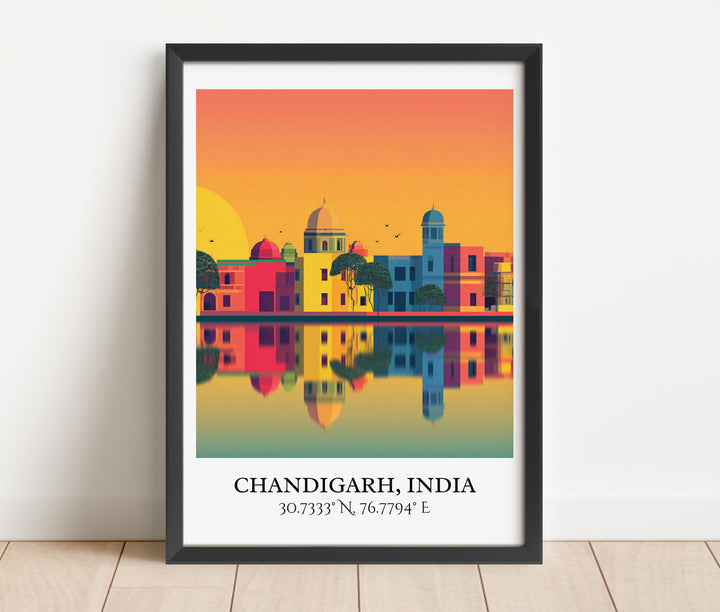 Chandigarh Art, Chandigarh Retro Travel Art, Chandigarh Home Decor, Chandigarh Gift, India Travel Art, Travel Prints, Housewarming Gift