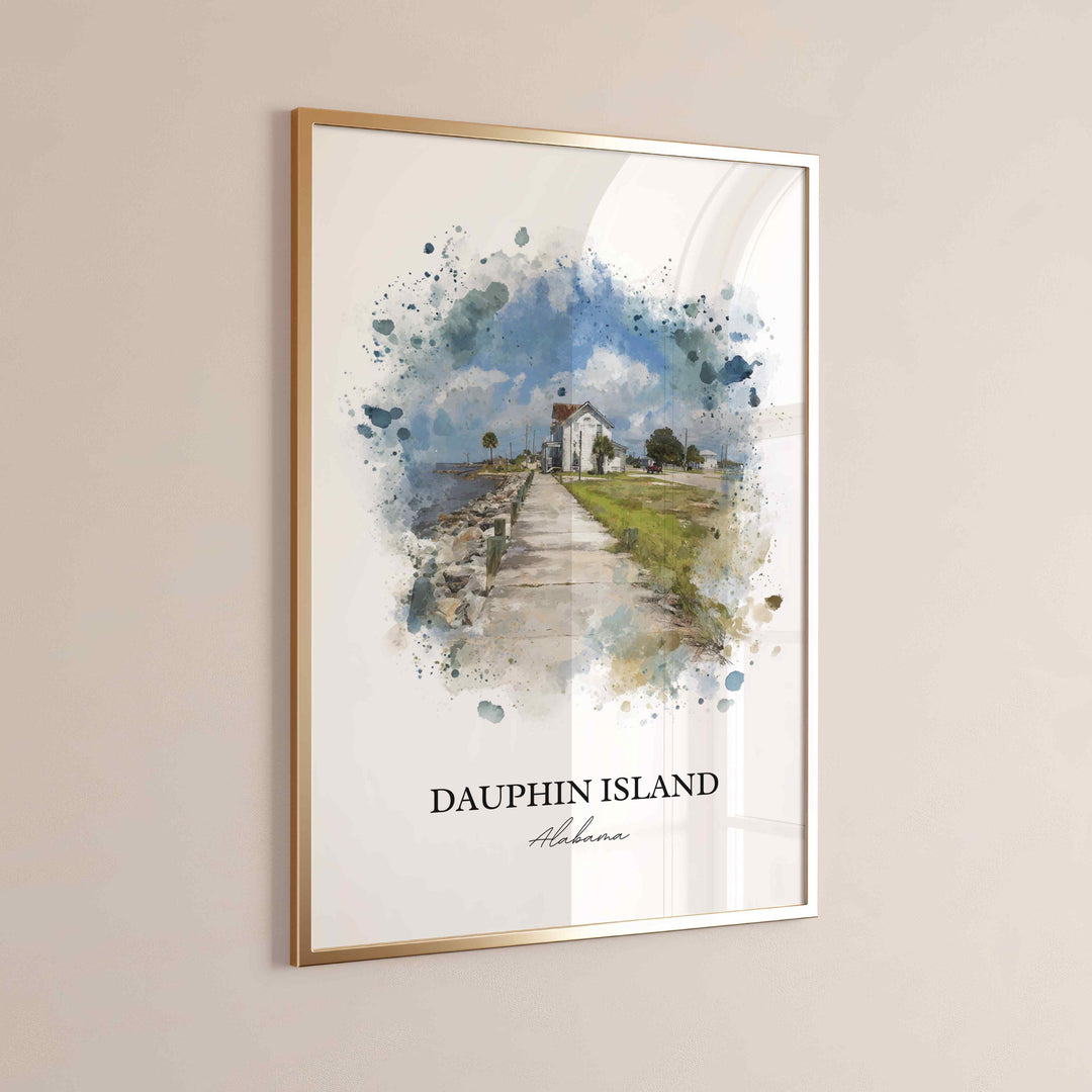 Dauphin Island, Alabama – Watercolor Art Print