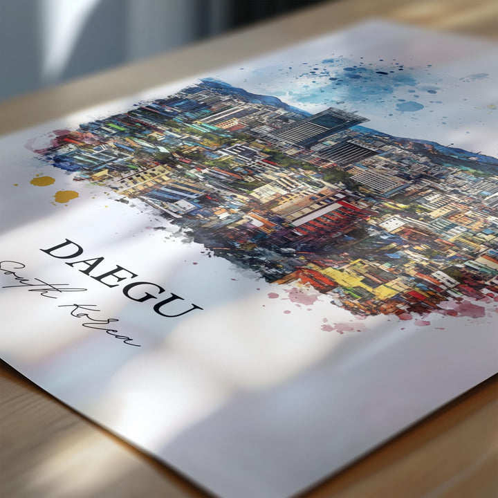 Daegu, South Korea – Watercolor Art Print