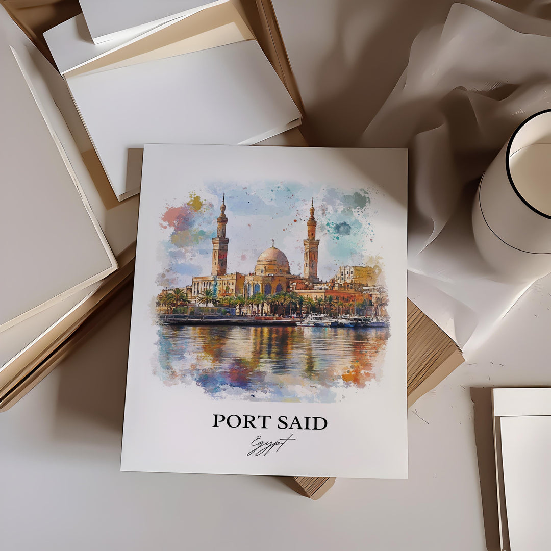 Port Said, Egypt – Watercolor Art Print