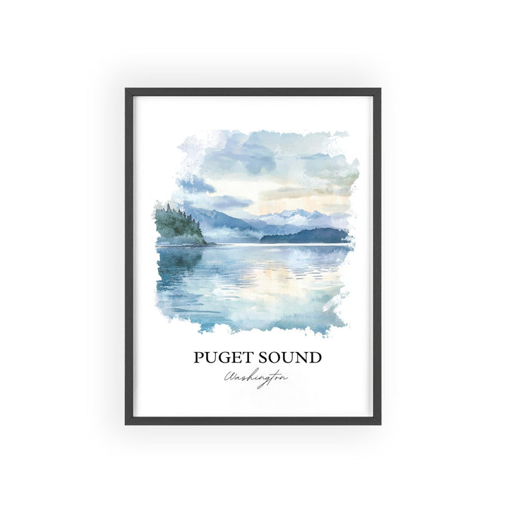 Puget Sound WA Wall Art, Camano Island Print, Washington State Watercolor, Puget Sound Gift, Travel Print, Travel Poster, Housewarming Gift
