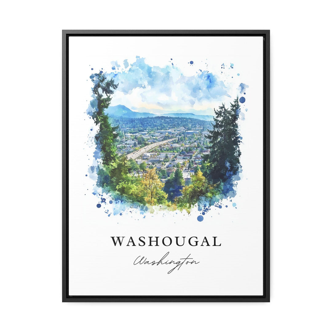 Washougal WA Wall Art, Washougal Print, Washougal Watercolor Art, Clark County WA Gift,