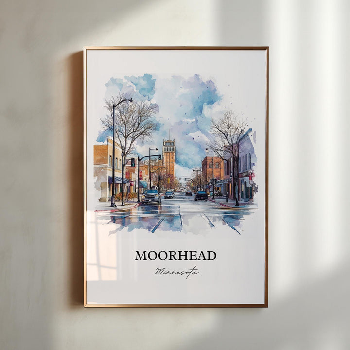 Moorhead, MN, USA – Watercolor Art Print