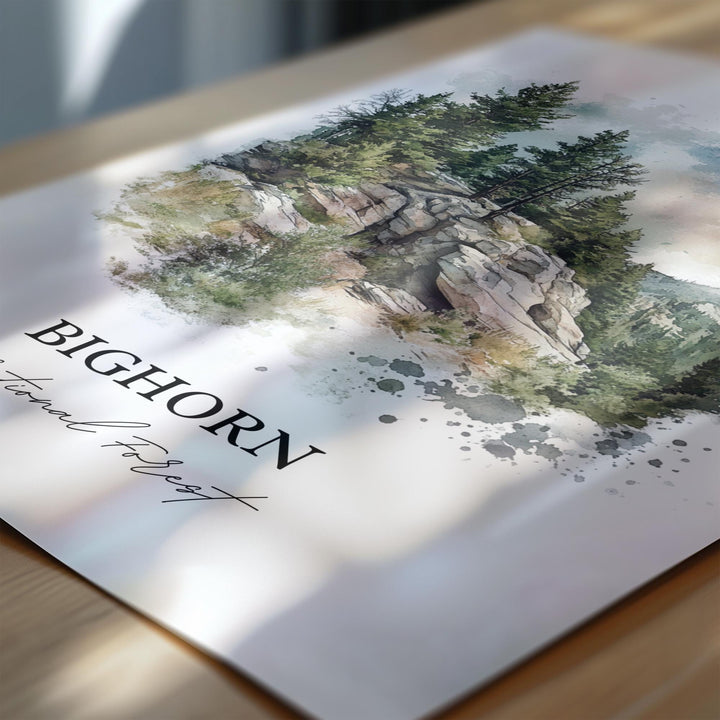 Bighorn National Forest, USA – Watercolor Art Print