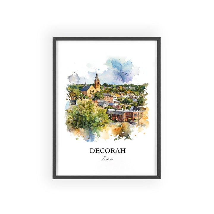 Decorah Iowa Wall Art, Decorah Print, Winneshiek County IA Artwork, Decorah Iowa Gift, Travel Print, Travel Poster, Housewarming Gift