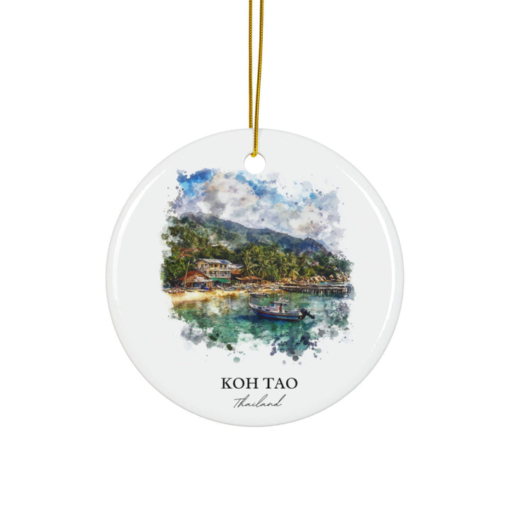 Koh Tao Ornament: Unique Thailand Souvenir, Koh Tao Thailand Xmas Decor, and Authentic Koh Tao Gift