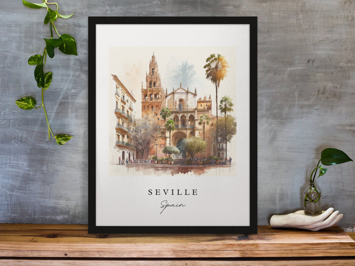 Seville Spain wall art - Spain, Spain poster, Seville Espana Wedding gift, Birthday present, Custom Text, Personalised Gift