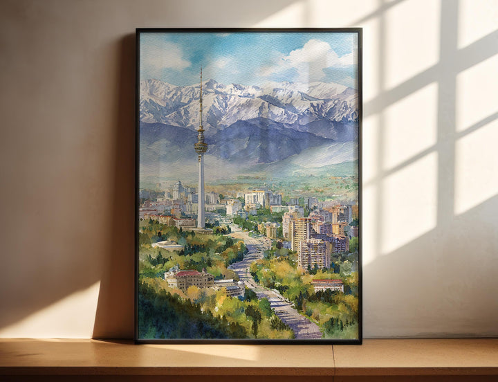 Almaty, Kazakhstan – Watercolor Art Print