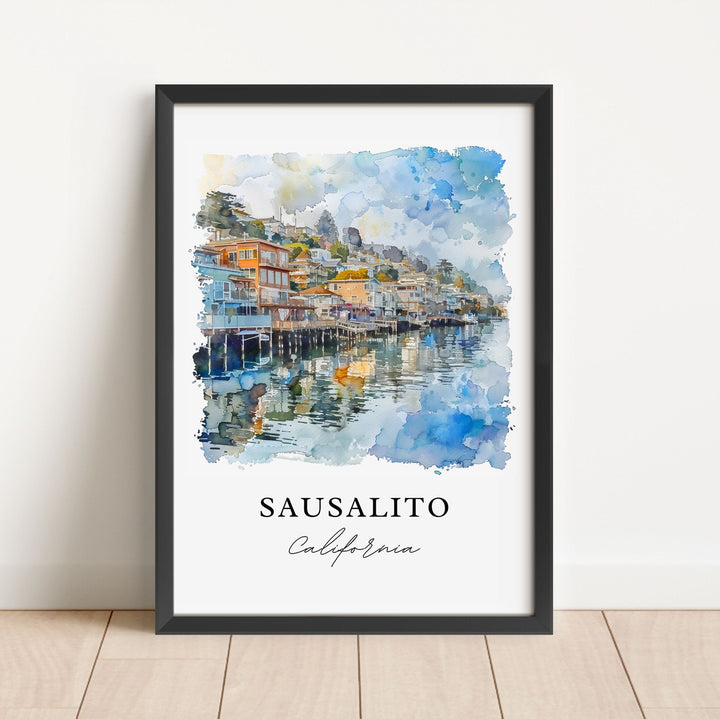 Sausalito CA Wall Art, Sausalito Print, Sausalito Watercolor, Sausalito California Gift,